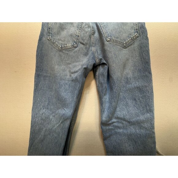 Abercrombie & Fitch 90s Straight Jeans Womens 26/2 Blue Denim Hi-Rise Distressed - Picture 10 of 12